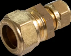 Kompressions kobling lige 15 x 10 mm - messing