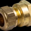 Kompressions muffe 15 mm x 1/2" - messing