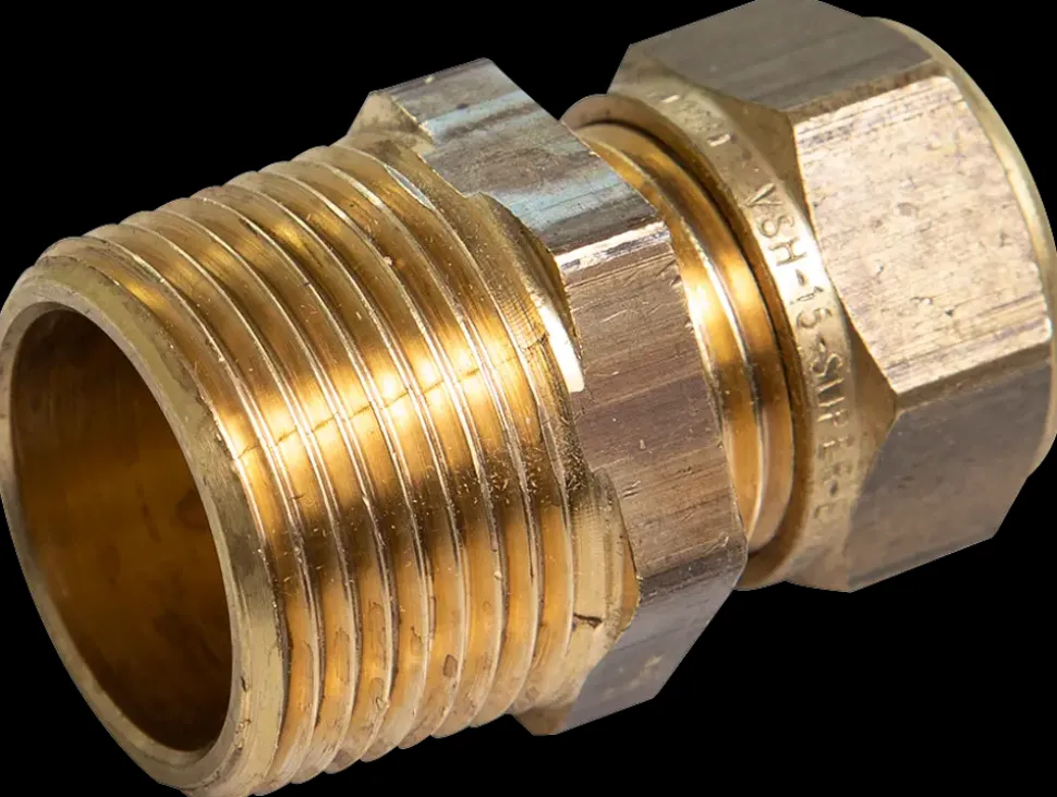 Kompressions nippel 15 mm 3/4" - messing