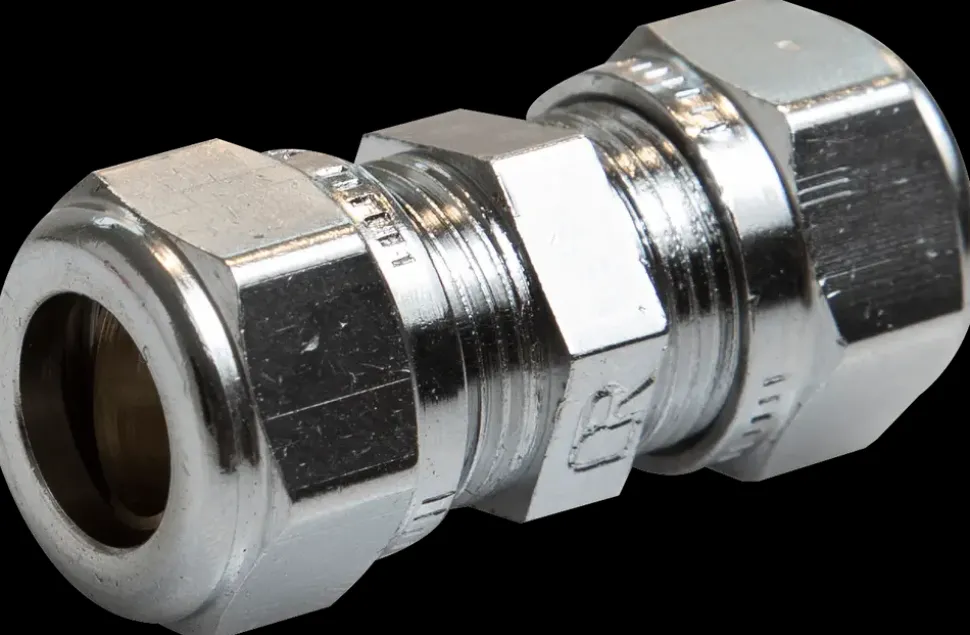 Kompressions samlemuffe 10 mm - krom