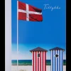 Kort med kuvert 11x17 cm - badehus og flag