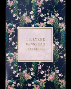 Kort med kuvert 11x17 cm - mørke blomster