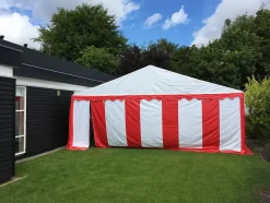 KOSAMA Partytelt PVC 6 x 8 m - rød/hvid