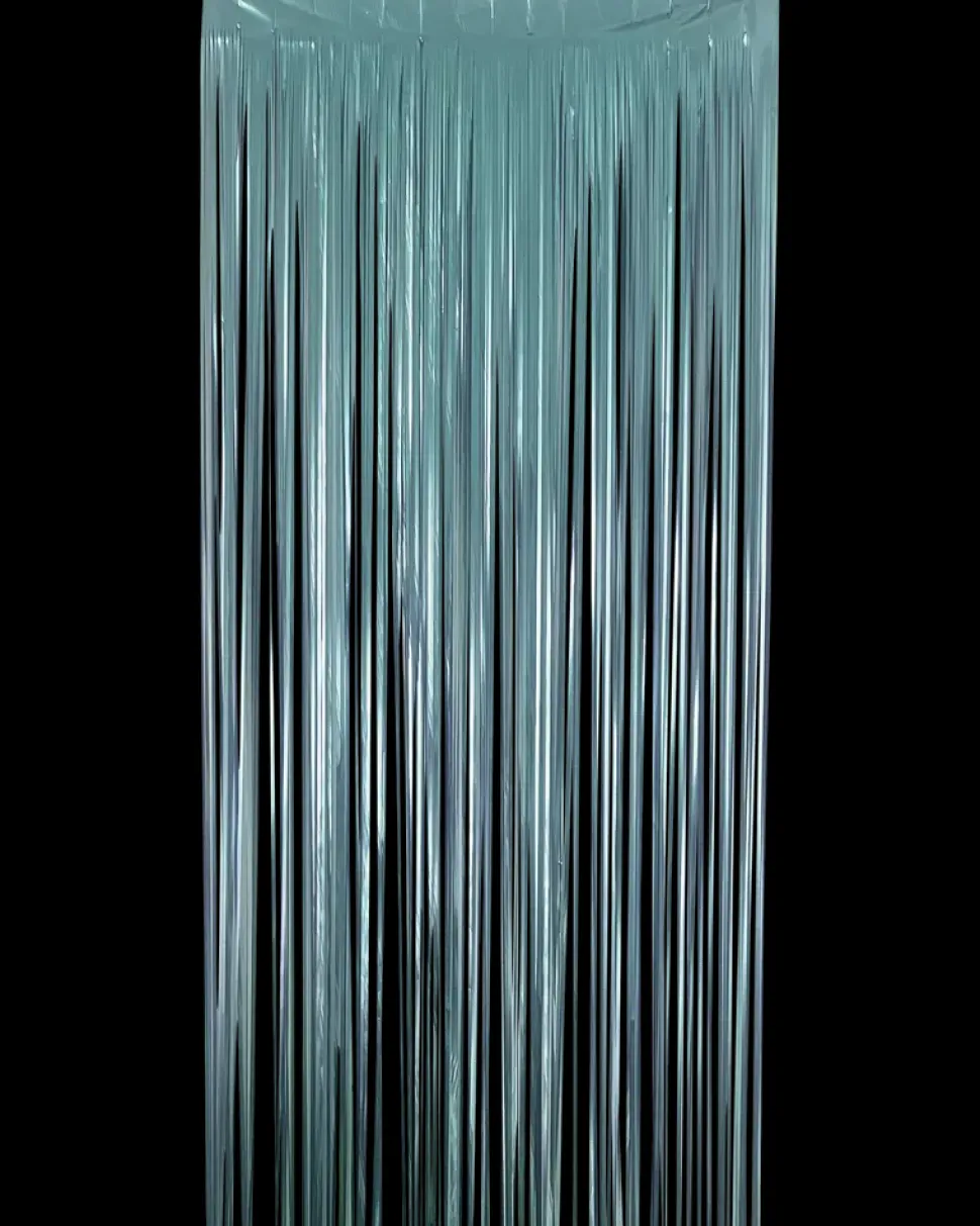 Lametta gardin 250 cm - Mat blå