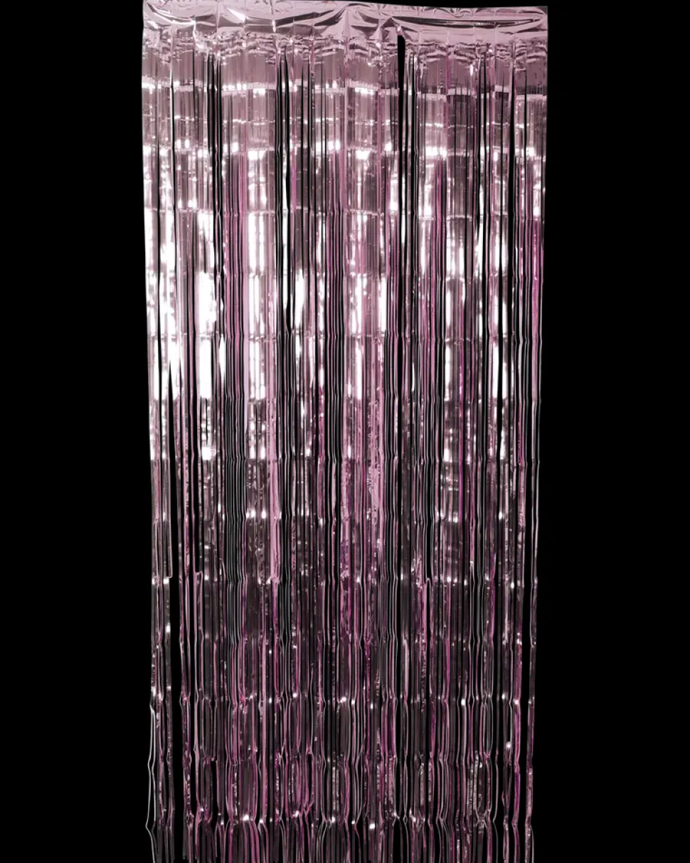 Lametta gardin 250 cm - Mat pink