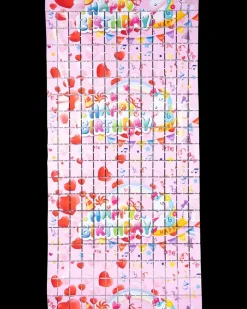 Lametta gardin Firkanter - Pink