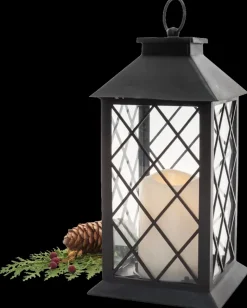 Lanterne med LED - sort