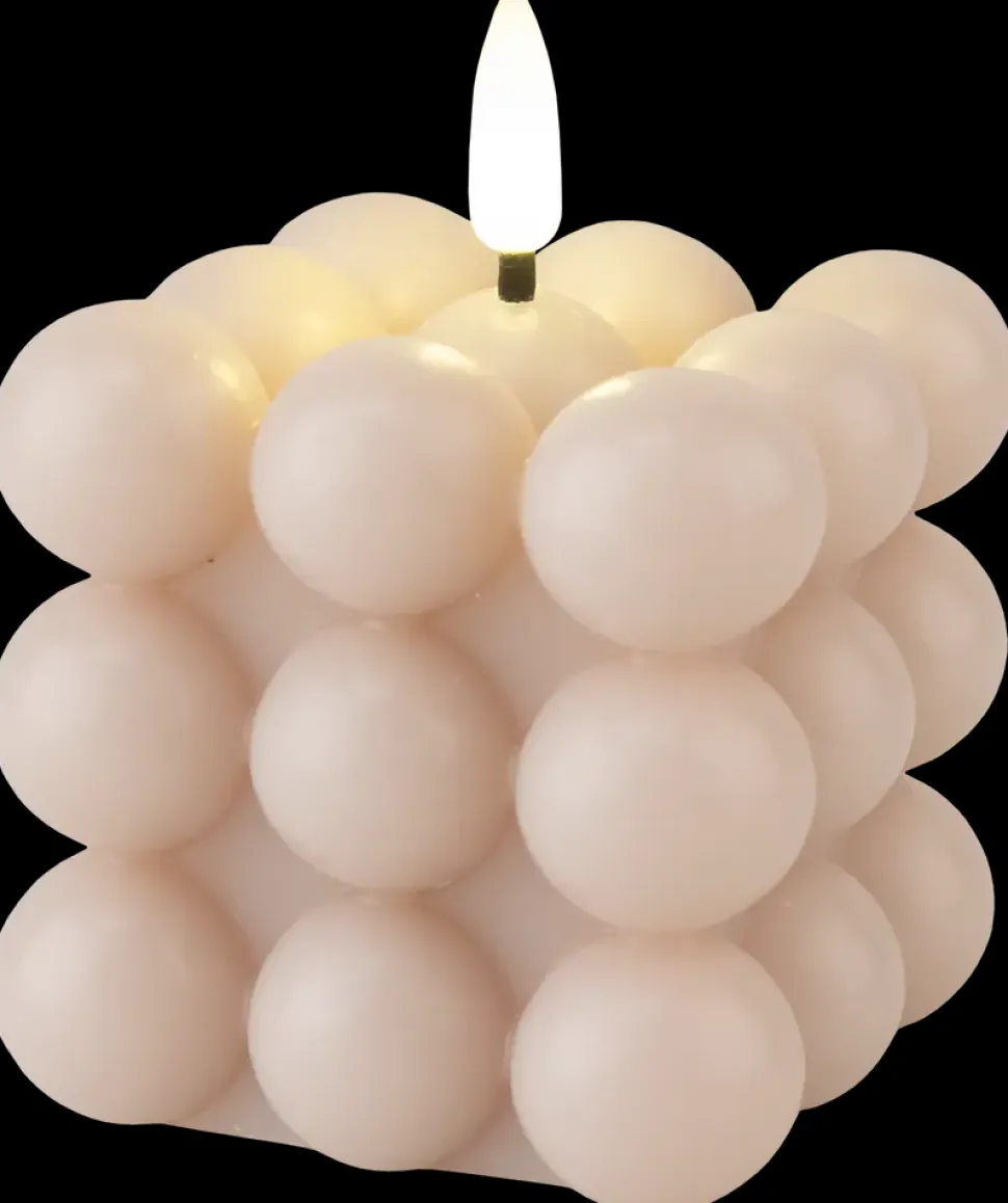 LED-bobbellys H. 7,5 cm- beige