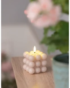 LED-bobbellys H. 7,5 cm- beige