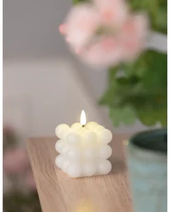 LED-bobbellys H. 7,5 cm - hvid