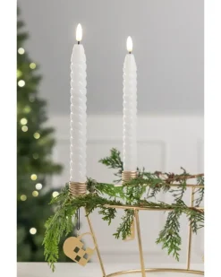 LED-kronelys snoet 3D-flamme H.25 cm 2-pak
