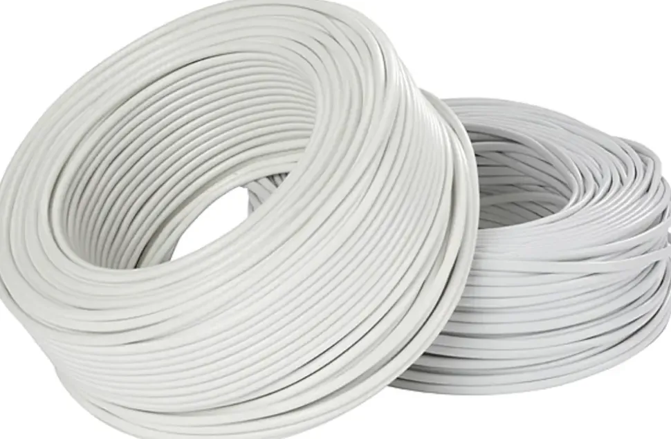 Ledning flad 2 x 0,75 mm² - hvid