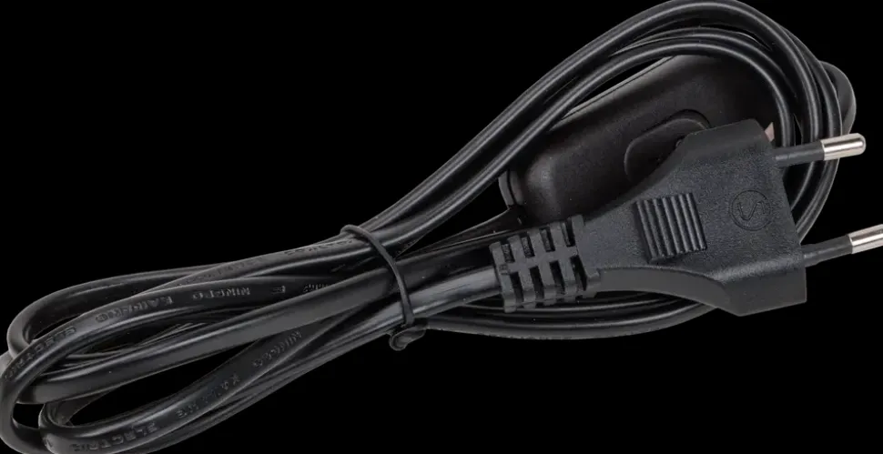 Ledning med afbryder 4 m - sort