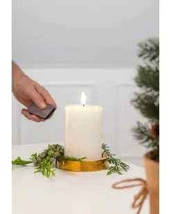 LED-vokslys 3D-flamme fjernbetjent - H. 10 cm