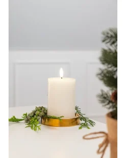 LED-vokslys 3D-flamme fjernbetjent - H. 10 cm