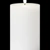 LED-vokslys rillet med timer - H. 12,5 cm