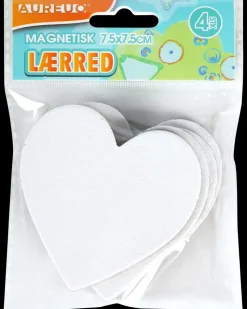 Lærred magnetisk hjerte 4-pak