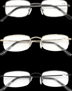 Læsebrille 3-pak metalstel