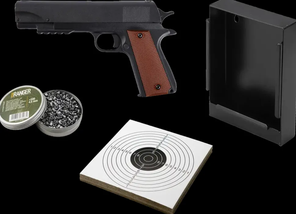 Luftpistol med tilbehør
