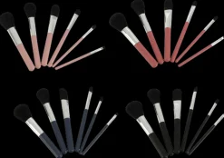 Makeup børster 6 dele - assorterede farver