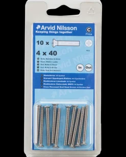 Maskinskrue A4 LH M4 x 40 mm 10-pak
