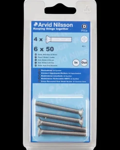 Maskinskrue A4 LH M6 x 50 mm 4-pak