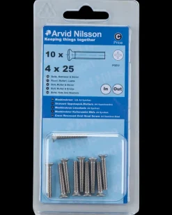Maskinskrue A4 LH M4 x 25 mm 10-pak