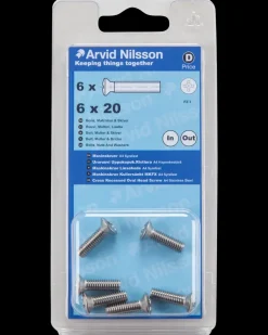 Maskinskrue A4 LH M6 x 20 mm 6-pak