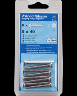 Maskinskrue A4 PH M5 x 40 mm 8-pak