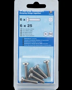 Maskinskrue A4 PH M6 x 25 mm 6-pak