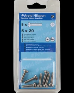 Maskinskrue A4 PH M5 x 20 mm 8-pak