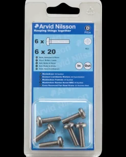 Maskinskrue A4 PH M6 x 20 mm 6-pak
