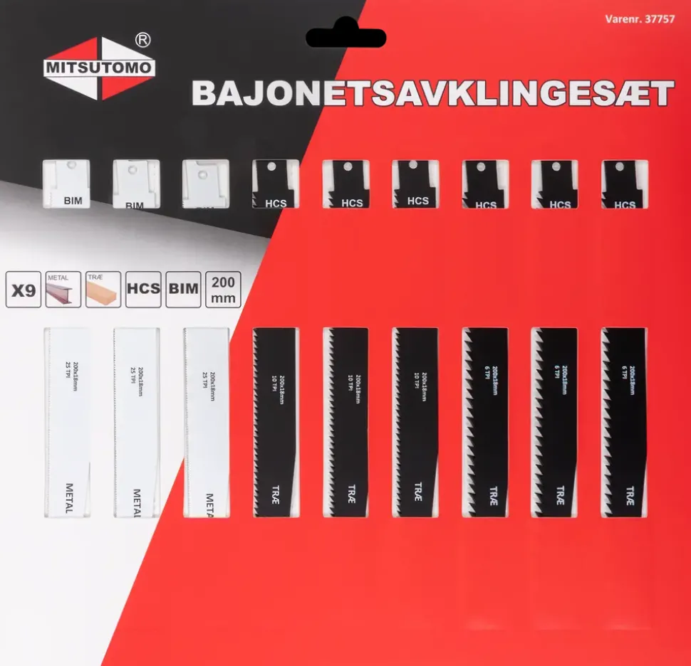 Mitsutomo Bajonetsavklingesæt 9 dele