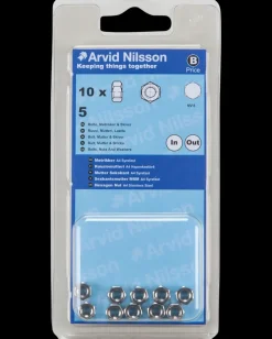 Møtrik A4 syrefast M5 10-pak