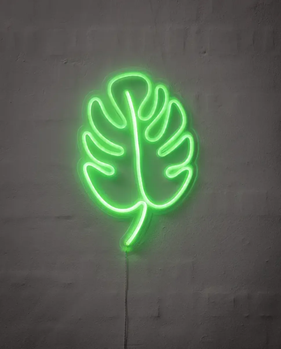 Neonskilt Blad H. 36 x B. 25 cm