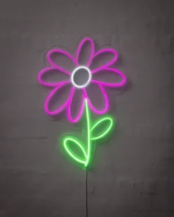 Neonskilt Blomst H. 50 x B. 35 cm