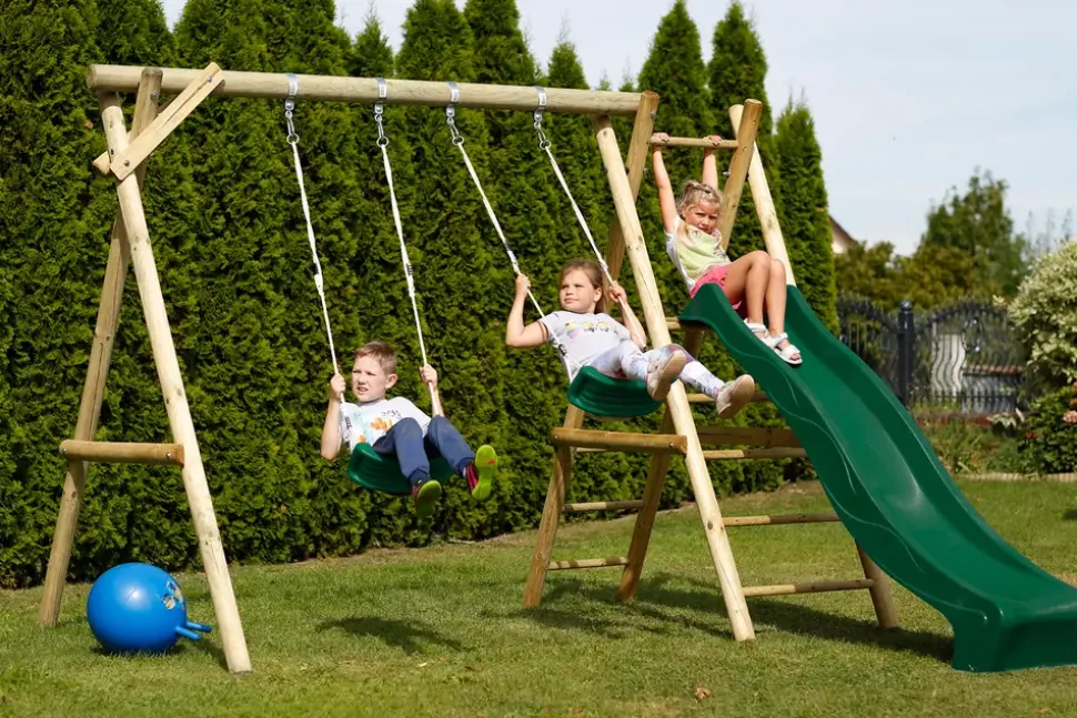 Nordic Play Active Gyngestativ i træ til 2 gynger