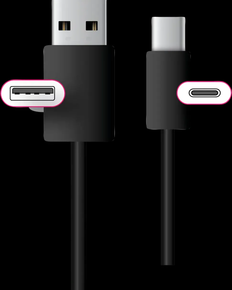 Opladerkabel USB-C 0,5 meter - sort