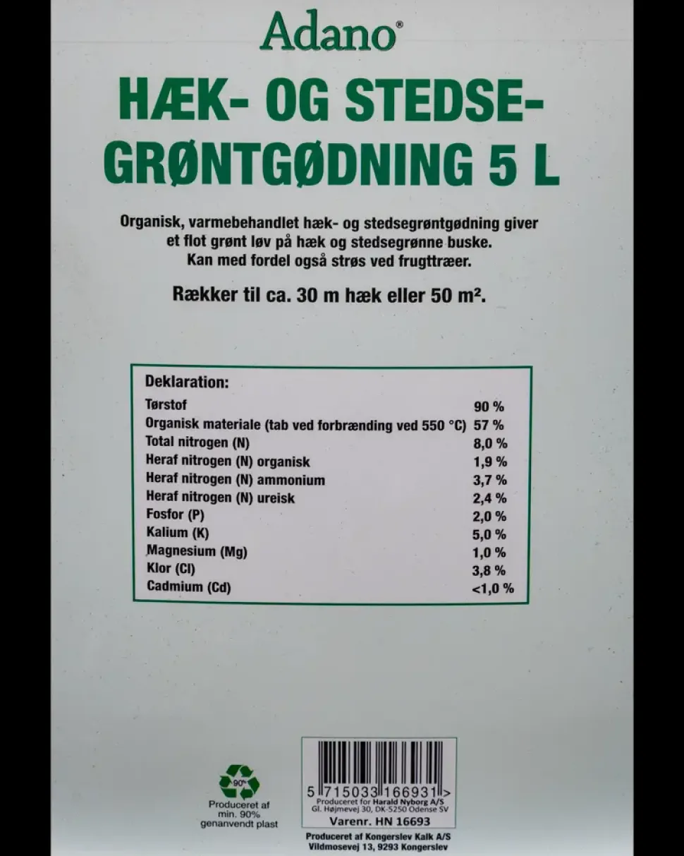 Organisk hæk- og stedsegrøntgødning 5 L
