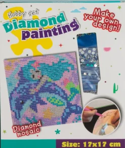 Paint by Diamonds lærred 17 x 17 cm - Pink