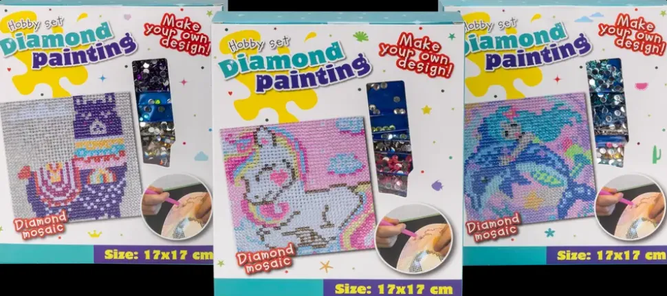Paint by Diamonds lærred 17 x 17 cm - Pink