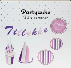 Partyæske til 4 personer - lilla
