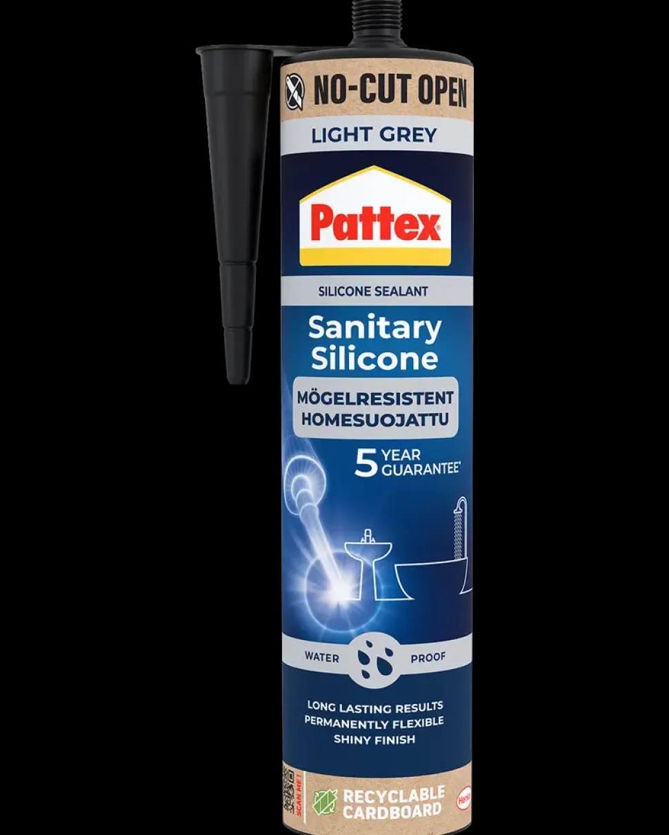 Pattex Sanitetssilikone 280 ml - Lysegrå
