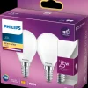 PHILIPS LED-pære 2,2W E14 P45 2-pak