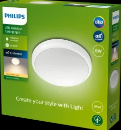 PHILIPS Loftlampe Doris Ø22cm 6W IP54 - hvid