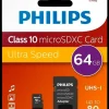 PHILIPS Micro SDXC kort - 64GB med SD adapter