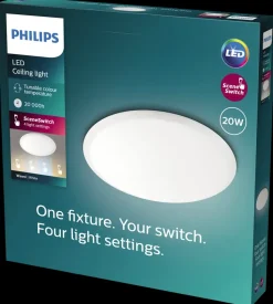 PHILIPS Plafond SceneSwitch 3-trin Ø38cm 20W - hvid