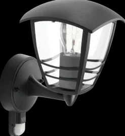 PHILIPS Væglampe Creek up med sensor E27 - sort