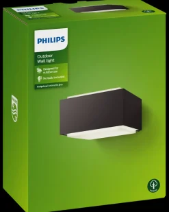 PHILIPS Væglampe Hedgehog E27 - antracitgrå