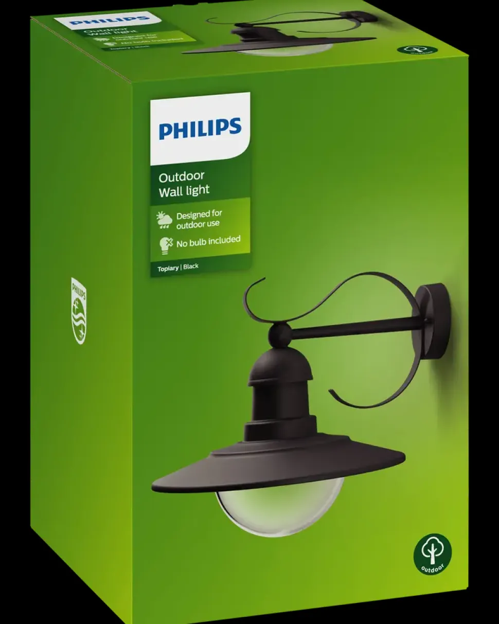 PHILIPS Væglampe Topiary E27 - sort